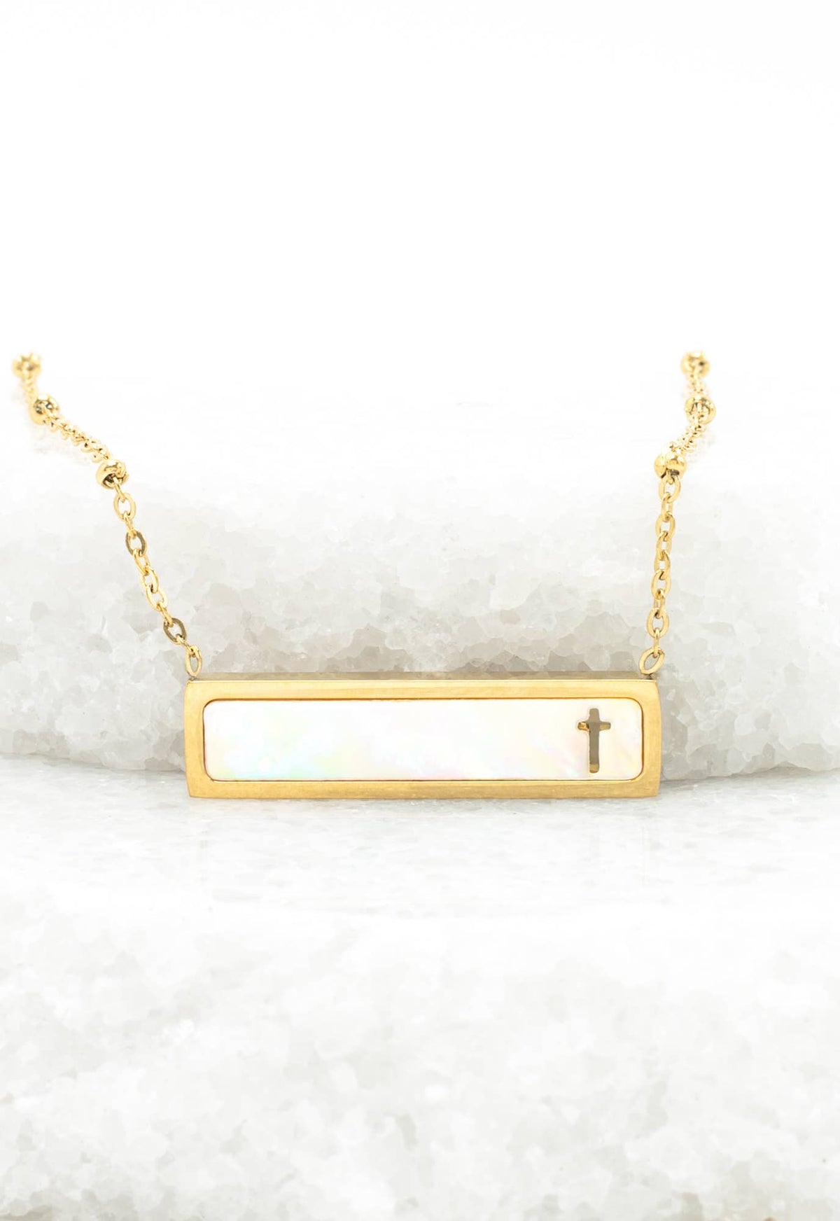 Faith Reversible Cross Bar Necklace