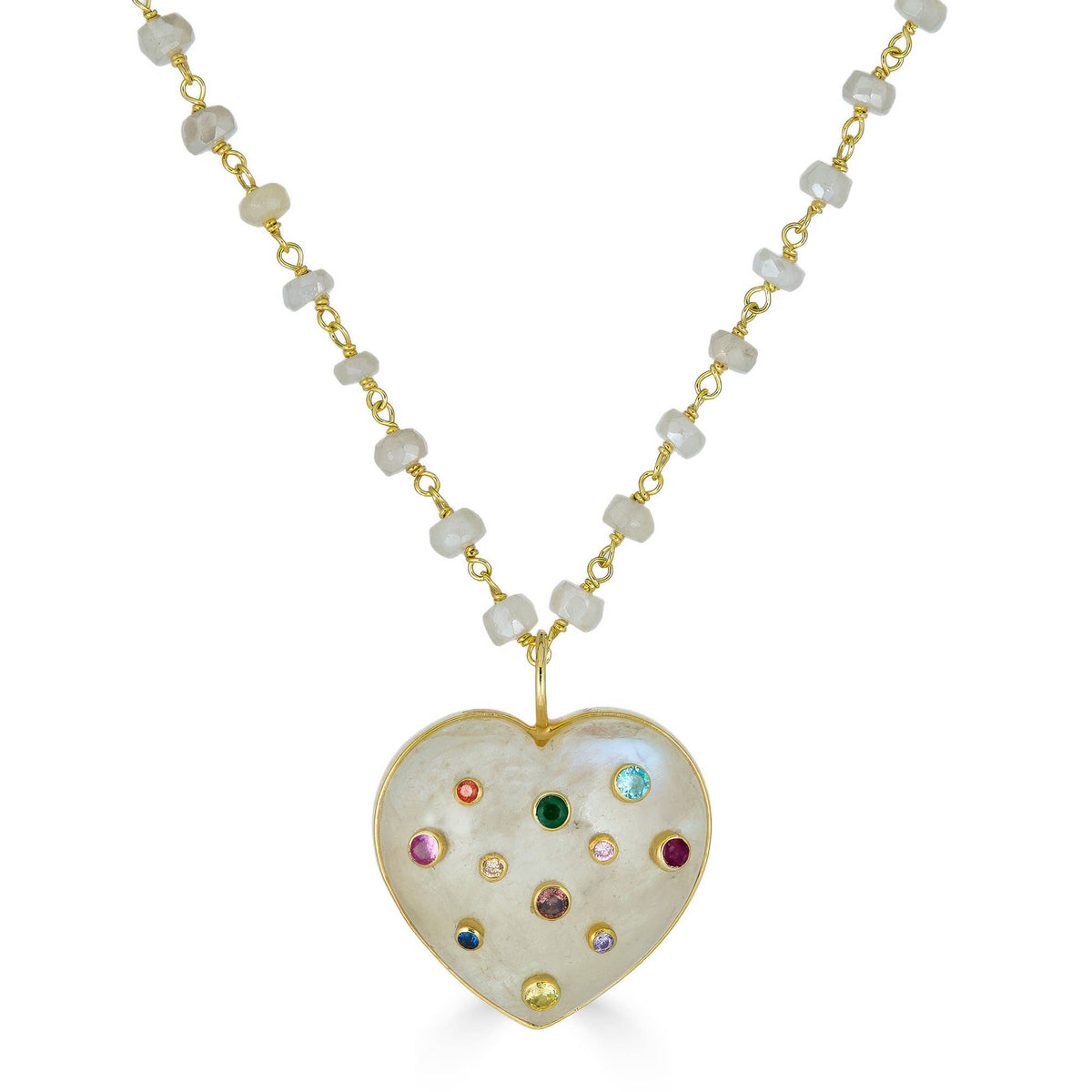 Moonstone Heart Pendant Necklace